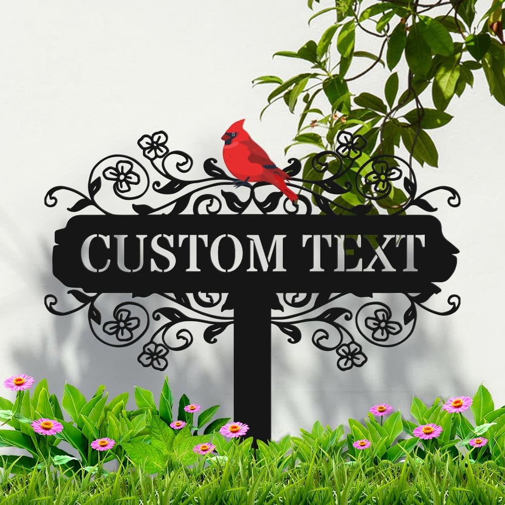 Personalized Metal Garden Signs, Custom Name Yard Stake Sign for House Outdoor Outside Decorative