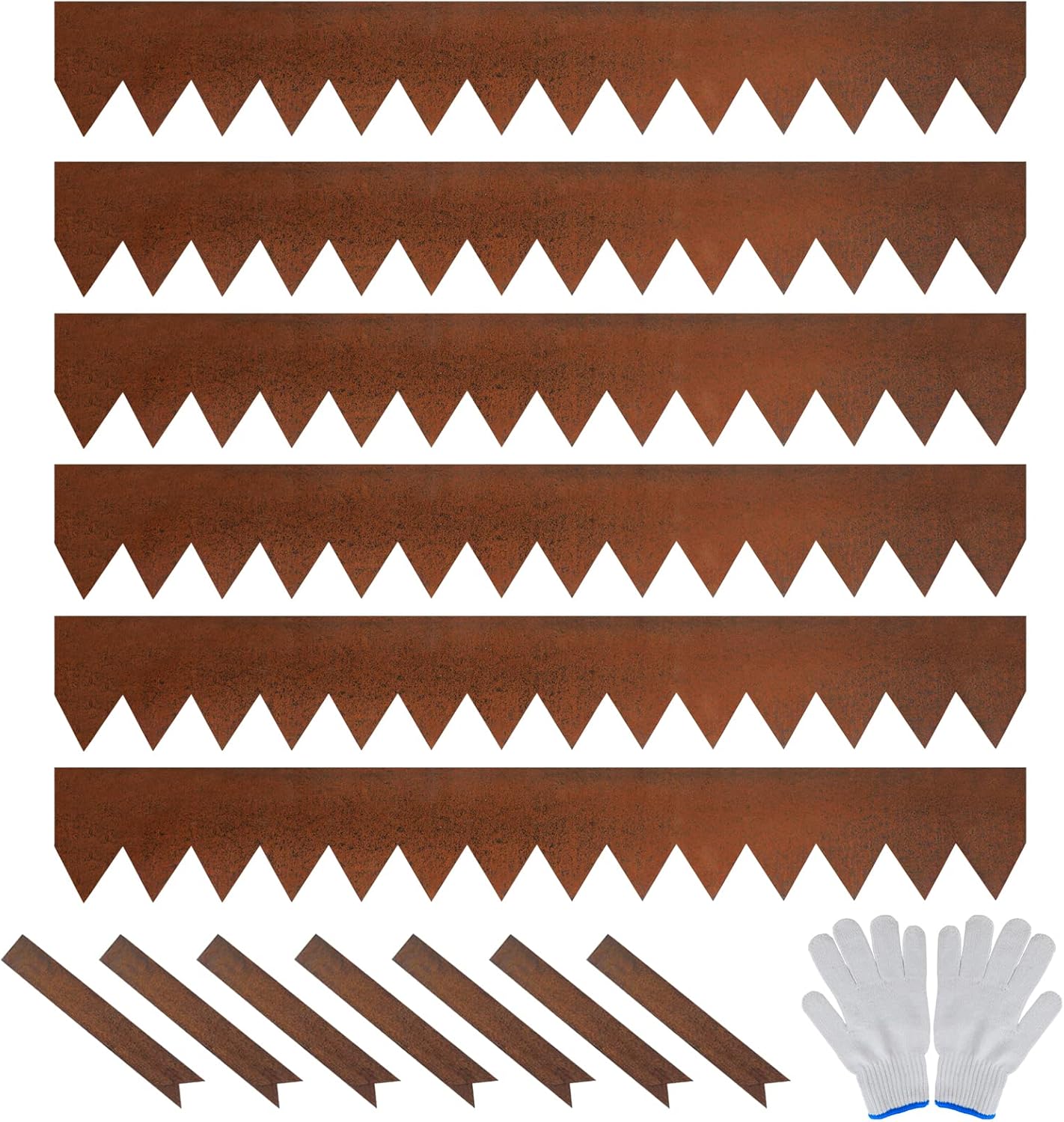 Worth Garden 6 Pack Pre-Rusted Cor-Ten Steel Landscape Edging - 40" L x 5.5" H Each (20ft Total)