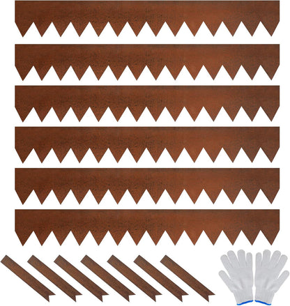 Worth Garden 6 Pack Pre-Rusted Cor-Ten Steel Landscape Edging - 40" L x 5.5" H Each (20ft Total)