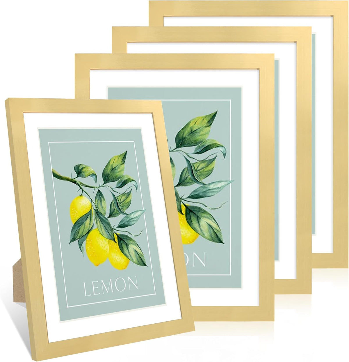 10x14 Picture Frame Set of 4, 10 x 14 Wood Photo Frames with Mat for 8x12 or 30x40cm Diamond