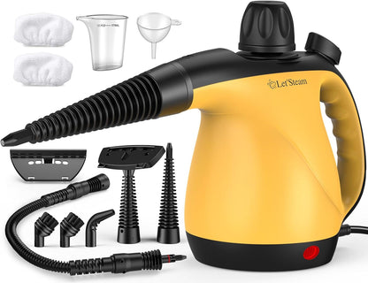 Multi-Surface Portable Steam Cleaner with 11Pcs Accessories, Chemical-Free Pressurized Steamer for
