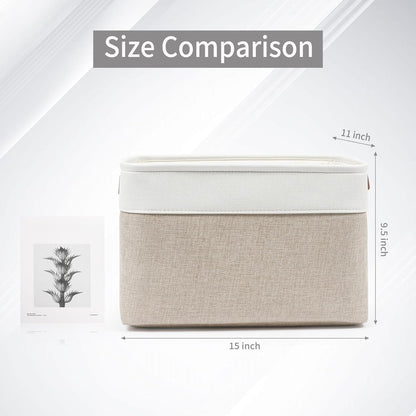 Storage Bins Large Fabric Storage Baskets for Shelves 3 Pack, Decorative Linen Closet Baskets with