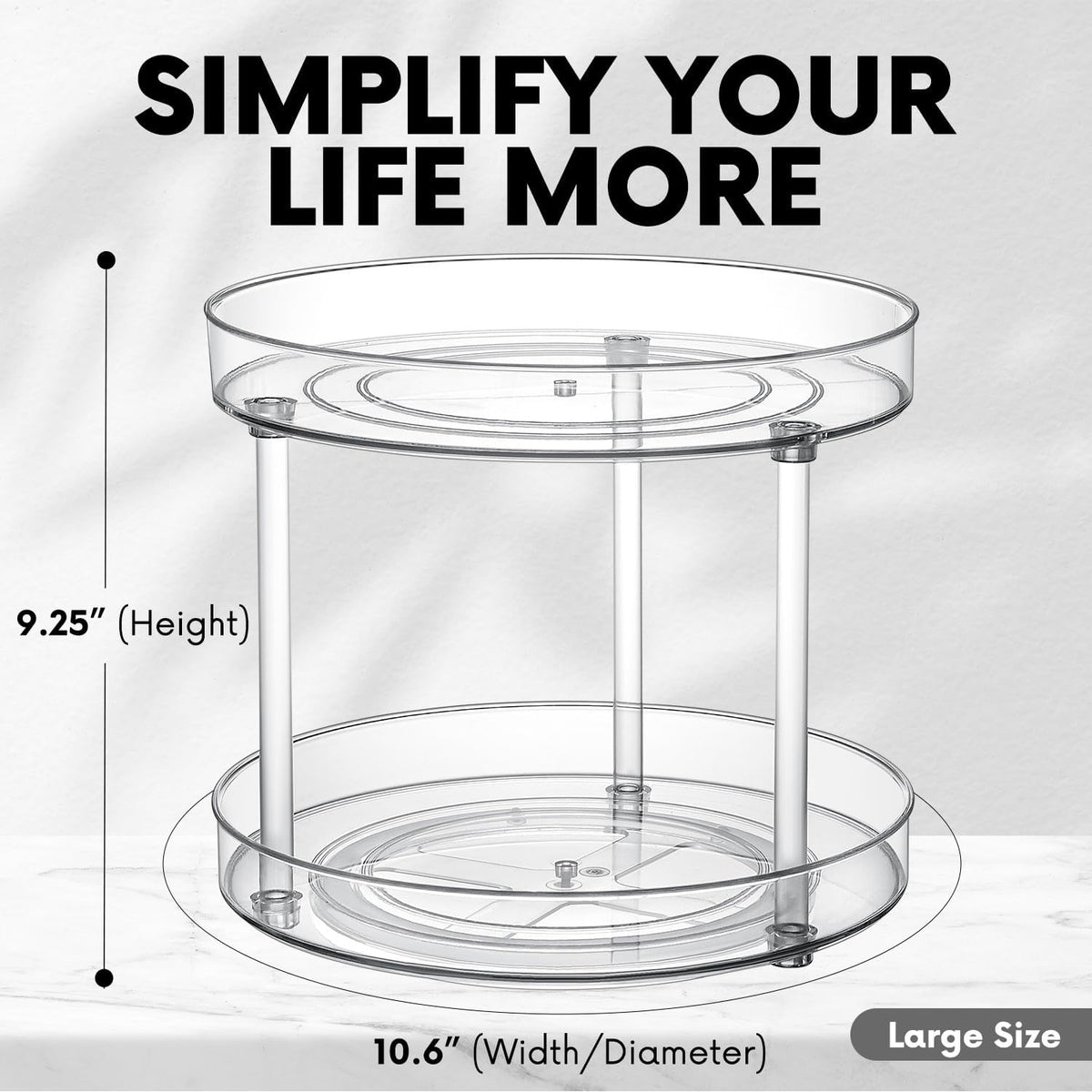 Clear Lazy Susan Organizer, Rotating Kitchen Pantry Organization and Storage, Medicine Cabinet
