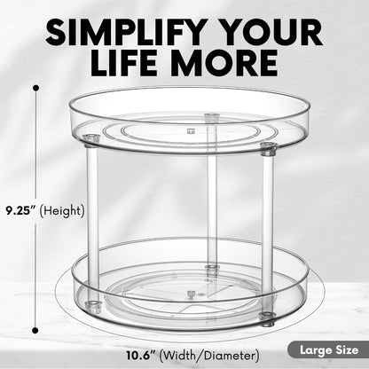 Clear Lazy Susan Organizer, Rotating Kitchen Pantry Organization and Storage, Medicine Cabinet