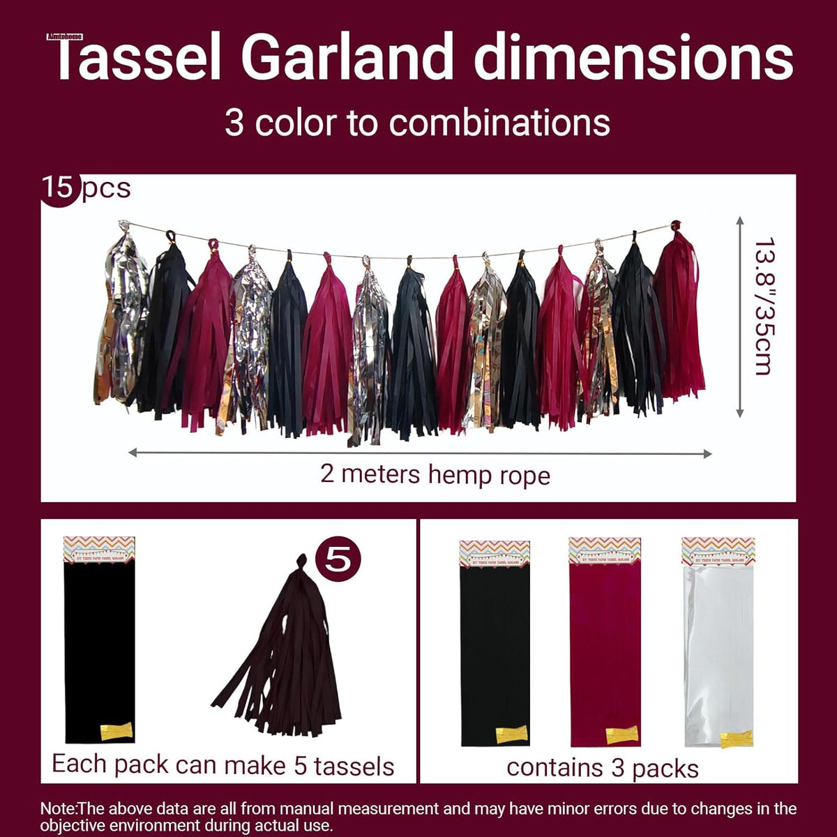 Tassel Garland Tissue Paper Tassel Banner,Tassels Party Decorations for