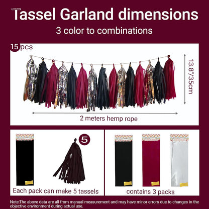 Tassel Garland Tissue Paper Tassel Banner,Tassels Party Decorations for