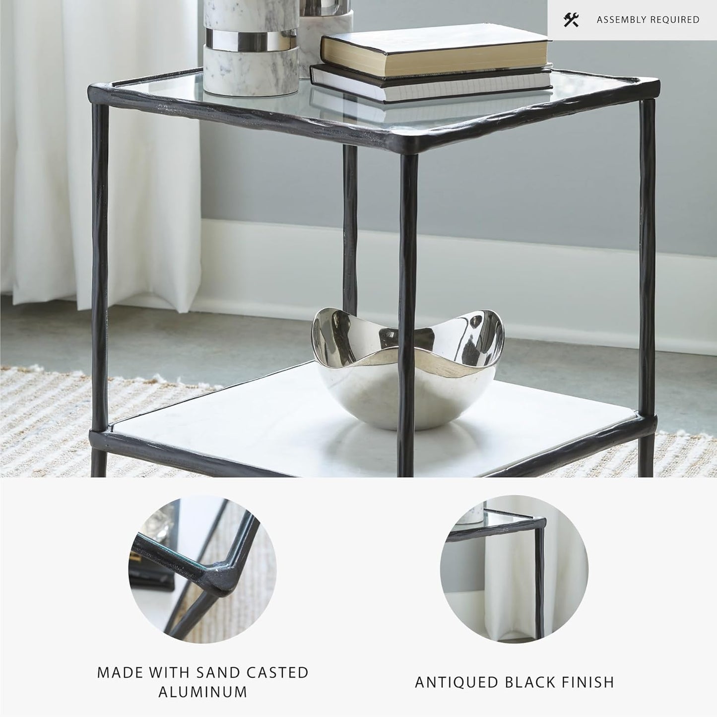 Signature Design by Ashley Ryandale Contemporary Accent Table, Antique Black