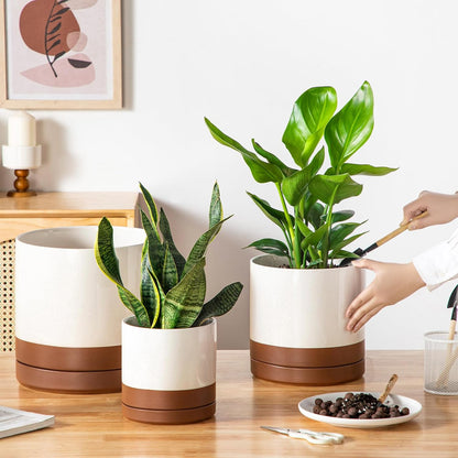 vancasso Ceramic Pots for Plants, Plant Pots for Indoor Plants, 6.25+8.25+10.25 Inch Ceramic
