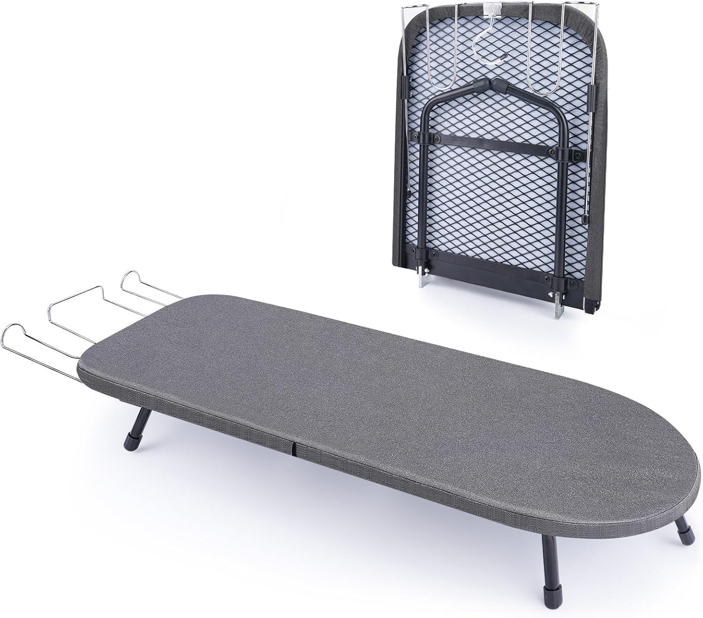 Tabletop Ironing Board with Iron Rest, Metal Mesh Panel Mini Ironing Board with Heat Resistant