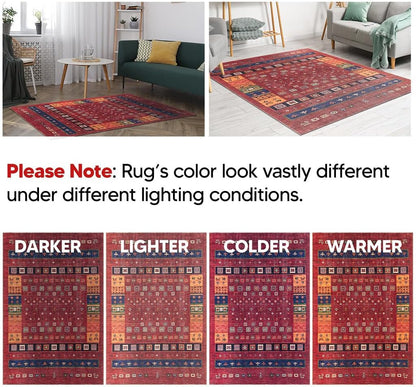 Keen Home Design 8x10 Rug - Machine Washable Area Rug with Non-Slip Backing, Ideal for Living Room