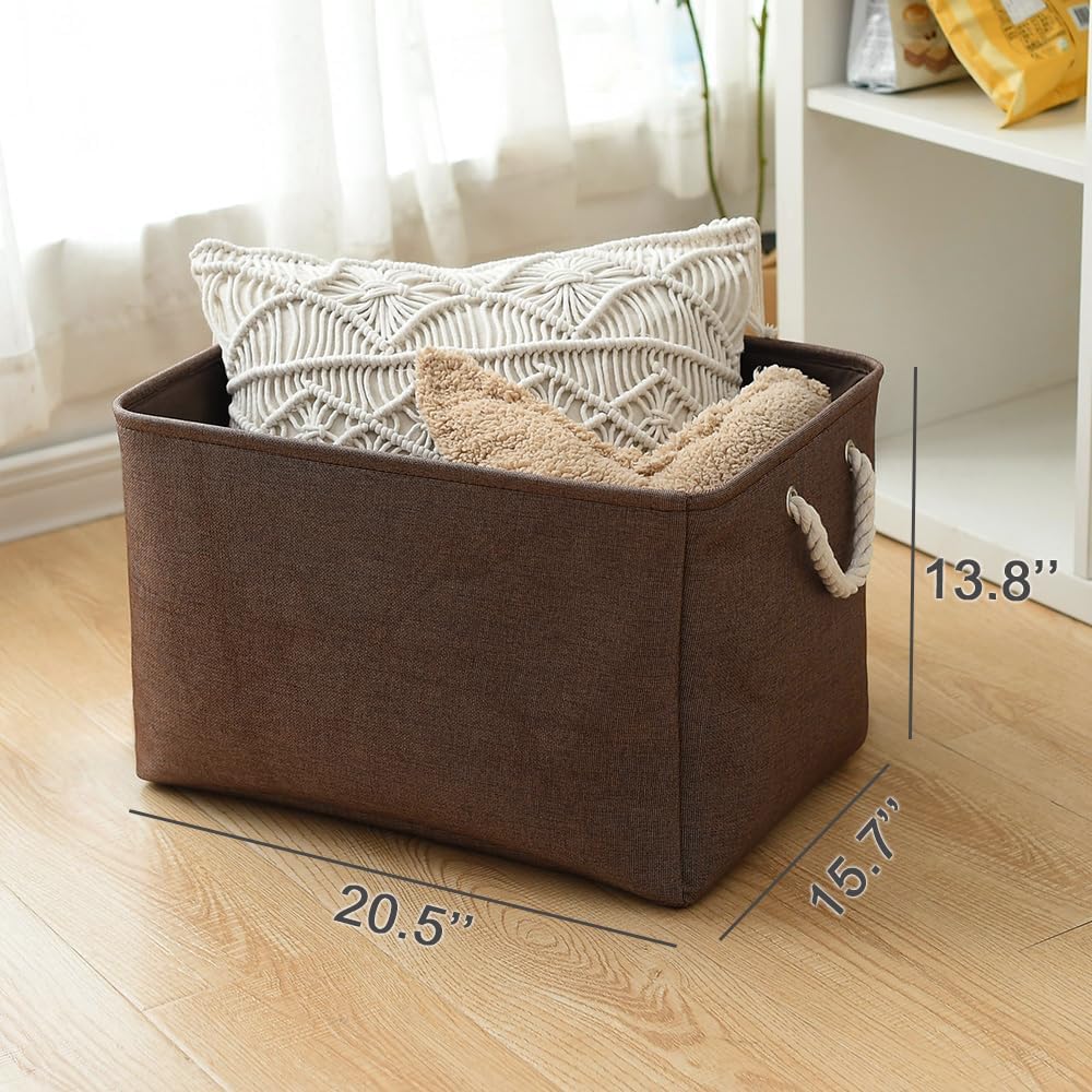 TheWarmHome Organization and Storage for Organizing - Extra Jumbo 3 Pack 20.5x15.7x13.8 inch Fabric