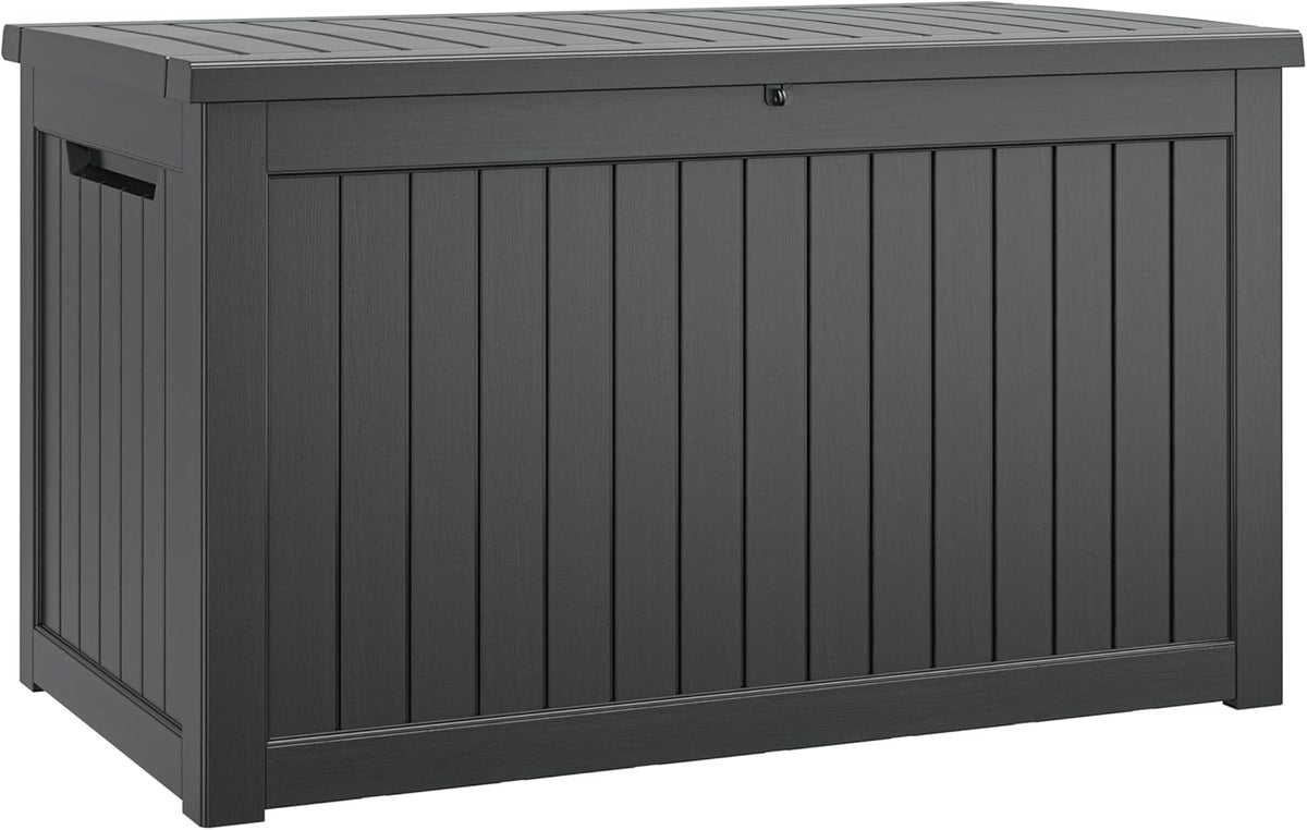 NUNU LAB 230 Gallon Large Resin Deck Box, Waterproof Outdoor Storage Box, Lockable Storage Bin for