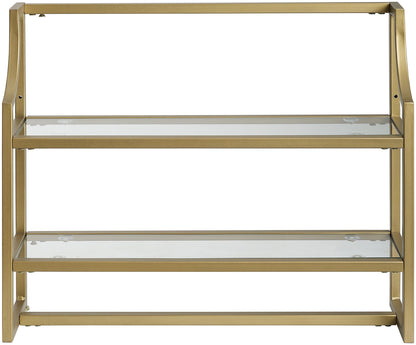 Crosley Furniture Aimee Wall Mounted Bathroom Storage Shelf with Towel Rack and Shelves, Gold