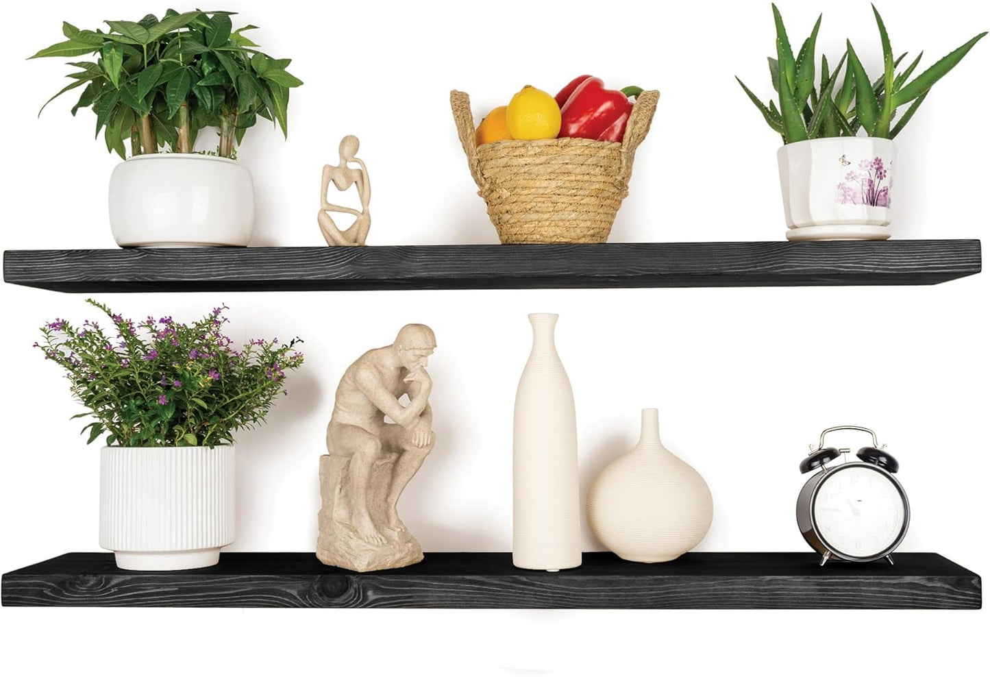 BGMG Wood Floating Shelves 48 inch, Wide Rustic Wooden Wall Shelves for Bathroom Living Room