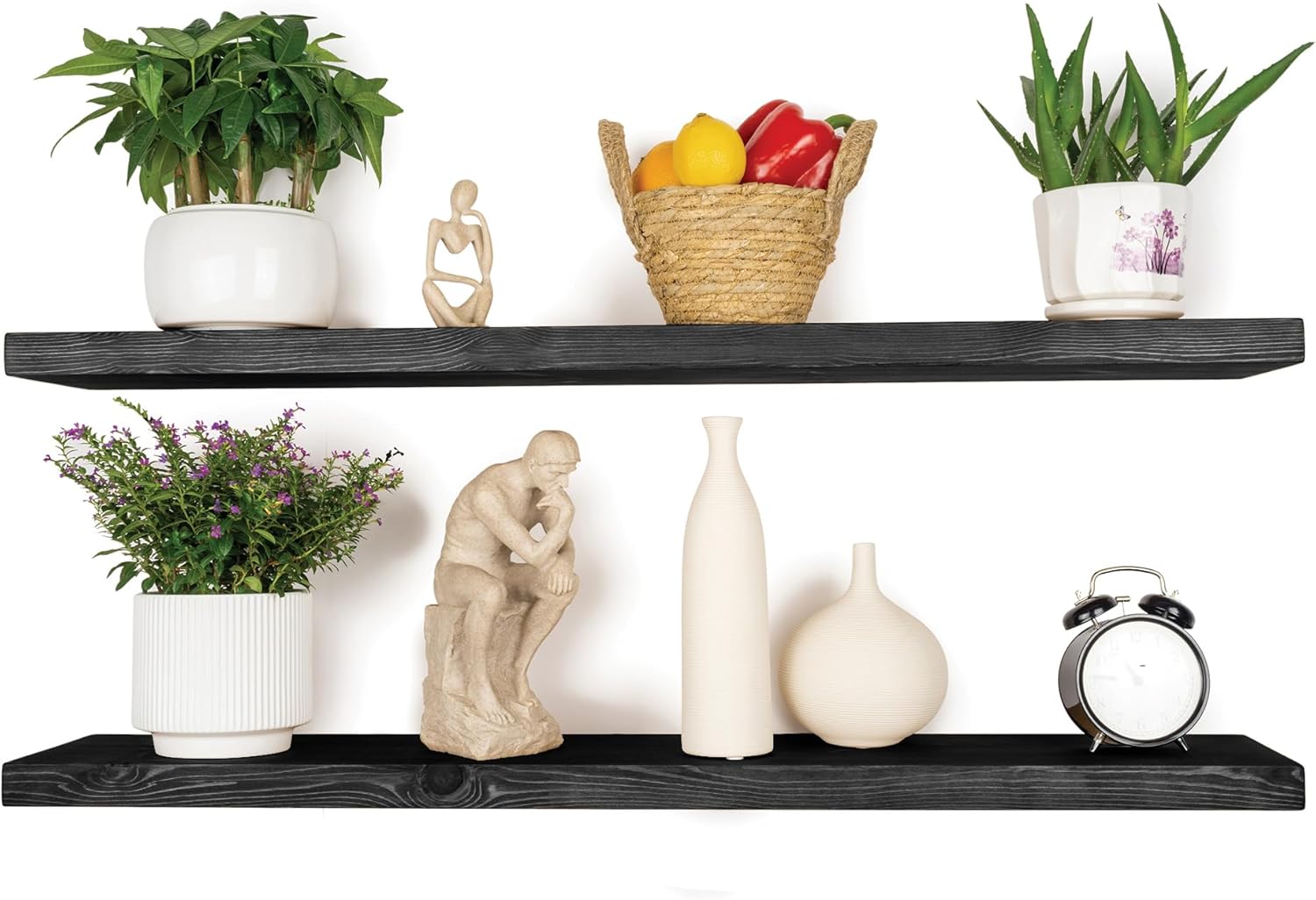 BGMG Wood Floating Shelves 48 inch, Wide Rustic Wooden Wall Shelves for Bathroom Living Room