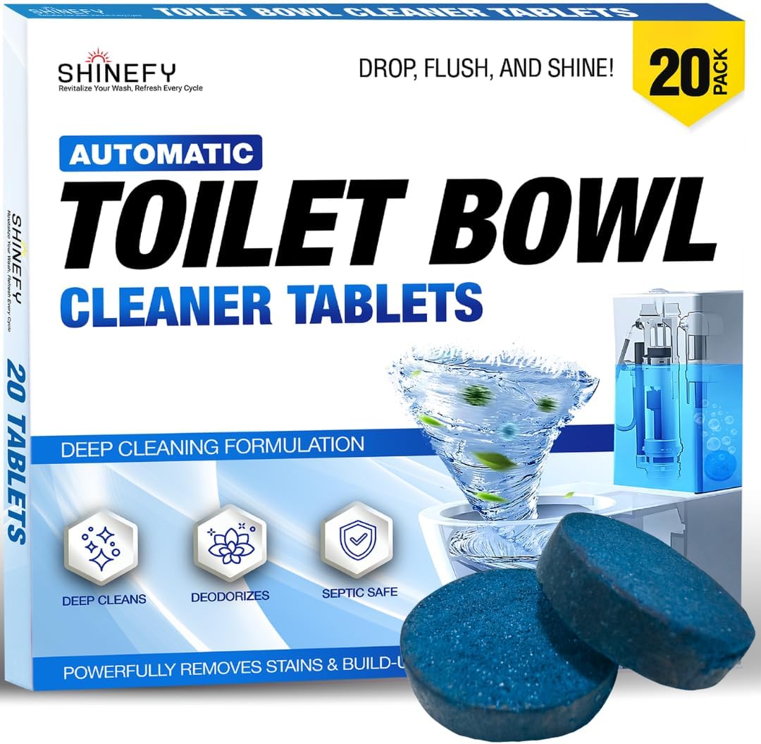 Automatic Toilet Bowl Cleaner Tablets – 20 Tabs - Blue Gel Toilet Tank Cleaners, Hard Water Ring