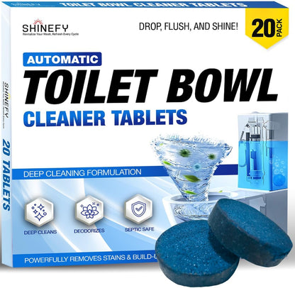 Automatic Toilet Bowl Cleaner Tablets – 20 Tabs - Blue Gel Toilet Tank Cleaners, Hard Water Ring