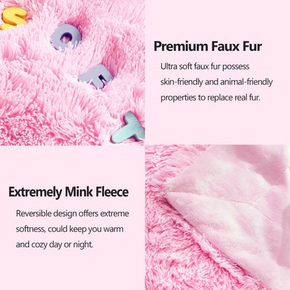 GONAAP Fuzzy Faux Fur Throw Blanket Queen Size Light Pink Super Soft Cozy Plush Fuzzy Shaggy