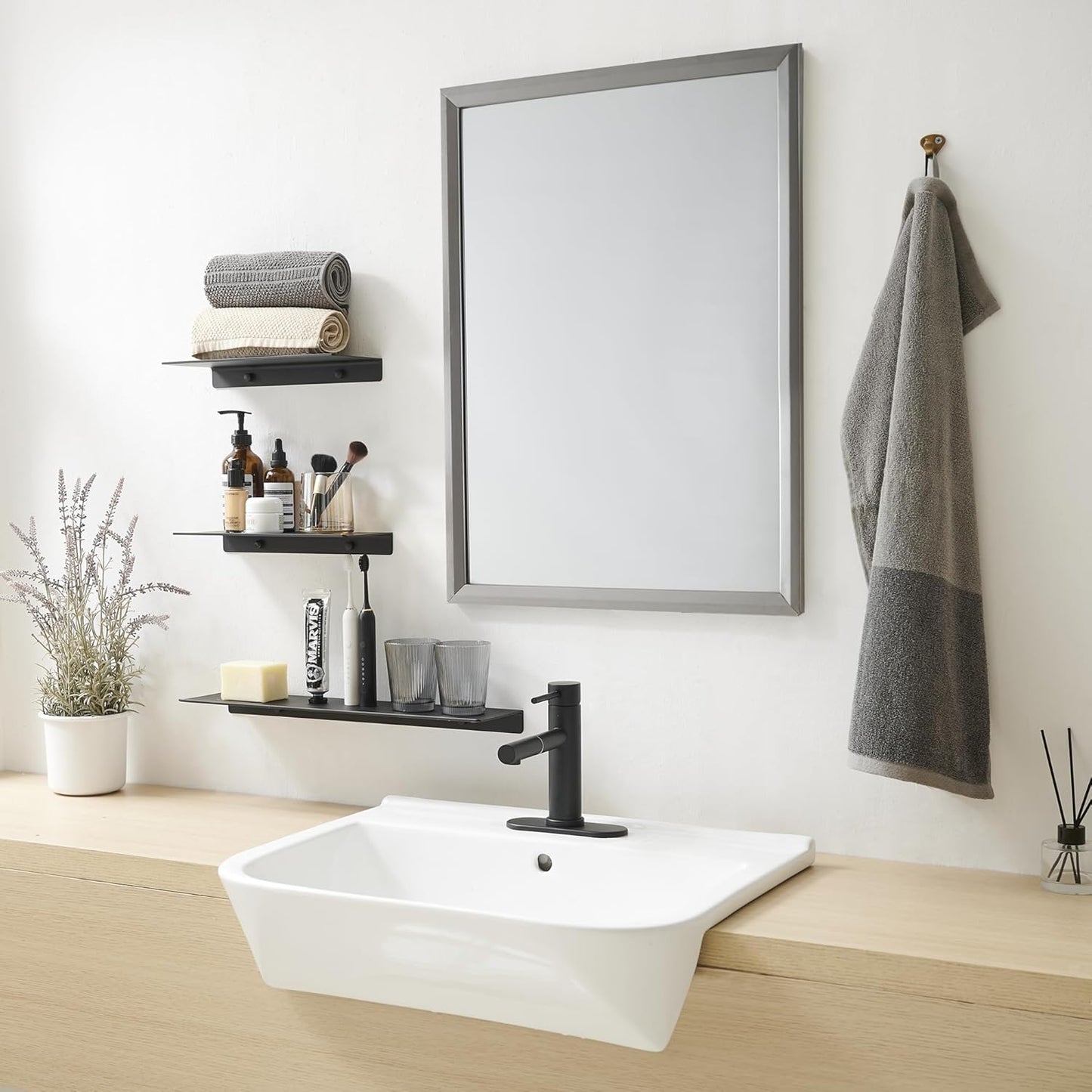 JOOM Metal Wall Floating Shelf - Metal Wall Shelf, Floating Shelf, Bathroom Shelf, Display Shelves