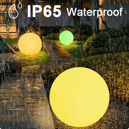 Large LED Glowing Ball Light, 20-in Outdoor LED Garden Orb Lights, Rechargeable Globe Lights RGB