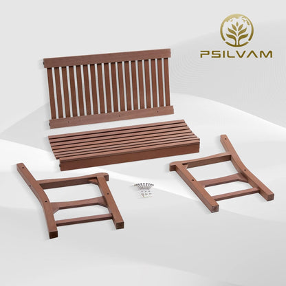 Psilvam Garden Bench, 2-Person Poly Lumber Patio Bench, All-Weather Outdoor Bench That Never Rot