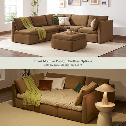 mopio Oversized Modular Sectional Sofa with Fully Removable Covers and Storage, Convertible U