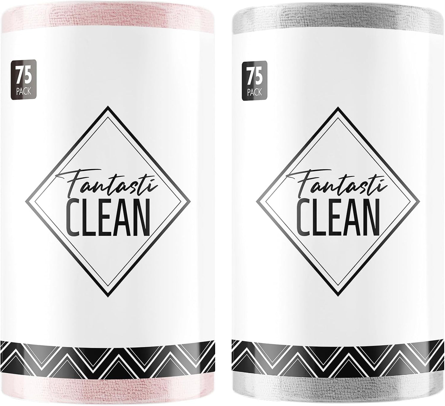 Fantasticlean Microfiber Cleaning Cloth Roll -150 Sheets, Tear Away Microfiber Towels, 12" x 12"