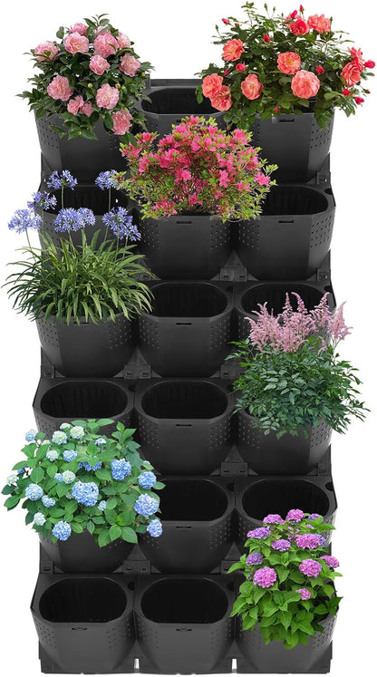12Pieces 3-Pot Wall Planter Vertical Garden Plant Walls Wall Mounted Vertical Planter with