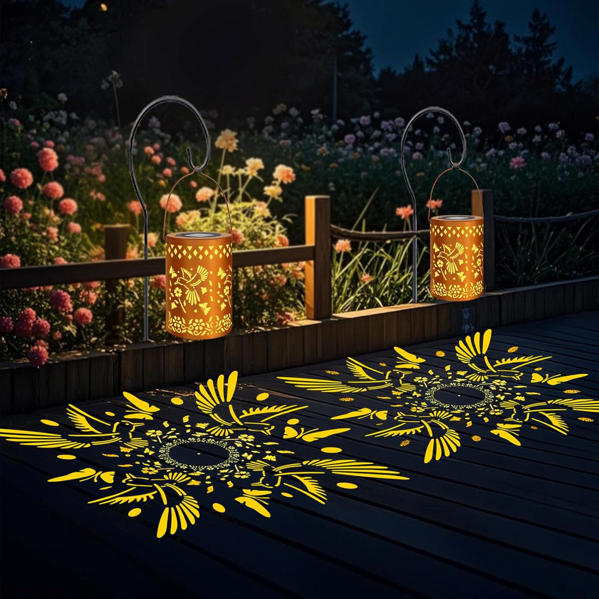 Solar Lanterns Outdoor Waterproof Hummingbird Garden Decor Birthday Gifts for Women Mom Grandma
