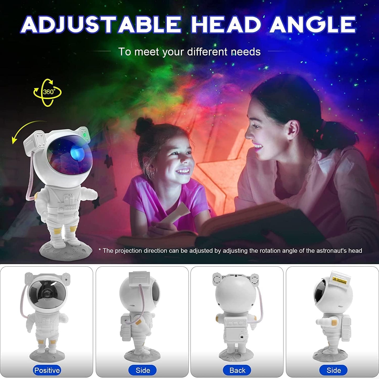 SFOUR Astronaut Galaxy Projector Night Light，Lights for Bedroom,Kids Room Decor Aesthetic