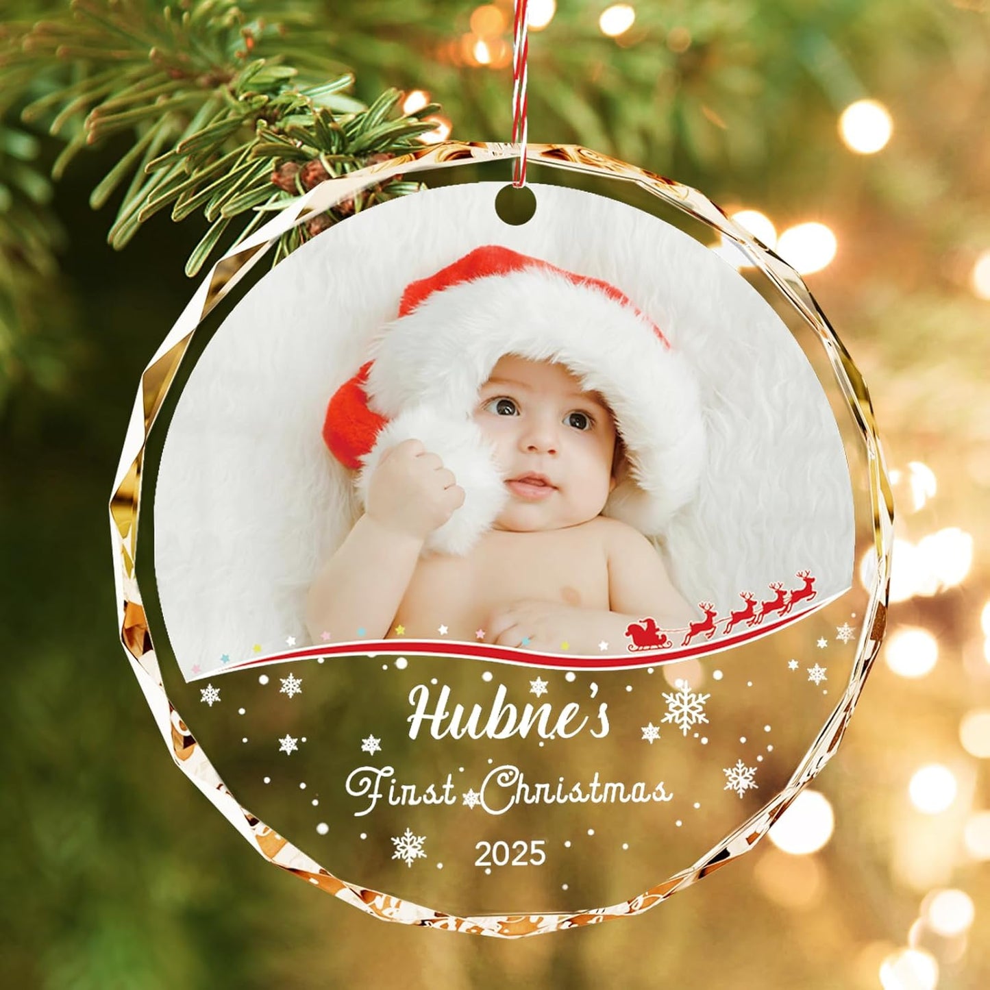 Bemaystar Baby First Christmas Ornaments 2025–Personalized Crystal Ornaments with Photo and