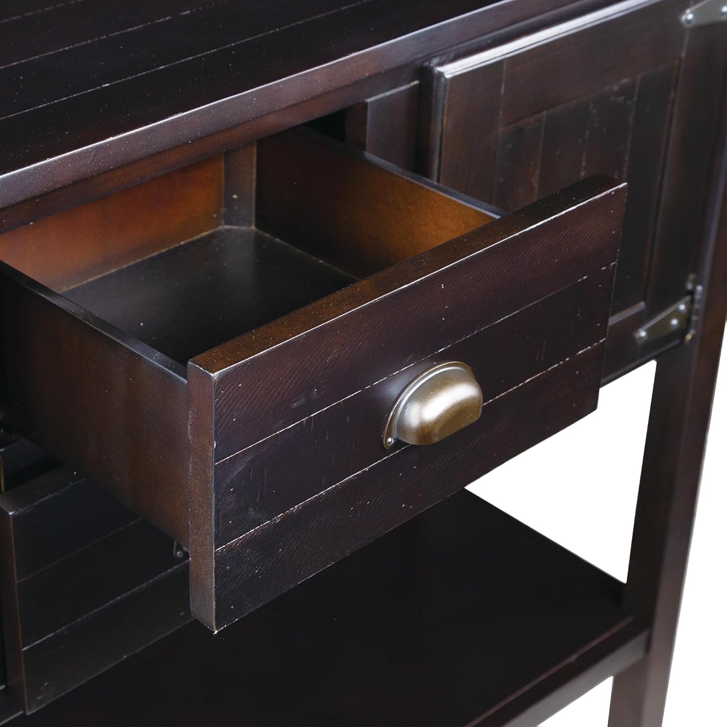 Solid Wood Farmhouse Console Table,Sofa Table with Storage Drawers and Shelves,Entryway Table for