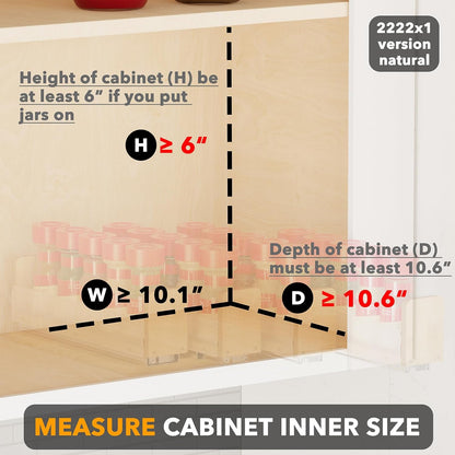 SpaceAid Bamboo Pull Out Spice Rack Organizer for Cabinet, Heavy Duty Slide Out Seasoning Kitchen