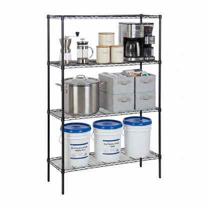 Honey-Can-Do 4-Tier Heavy Duty Extra-Wide Adjustable Shelving Unit, 350-lb Per Shelf Metal Storage