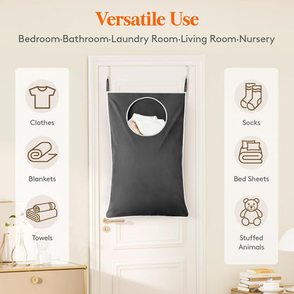 Lifewit 2 Pack Over Door Laundry Hamper, Large Collapsible Hanging Laundry Hamper, Hanging Laundry