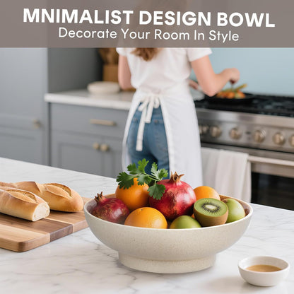 10" Decorative Bowl,Ceramic Fruit Bowl for Kitchen Counter,Coffee Table, Dining Room,Table