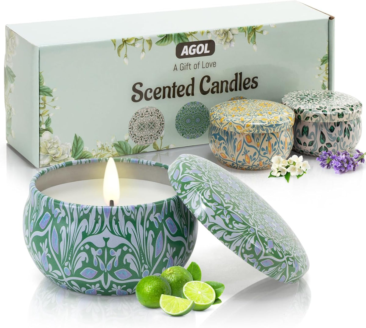 3 Pack Scented Candles Gifts for Women, 2.5 oz Aromatherapy Candles for Home Scented, Natural Soy