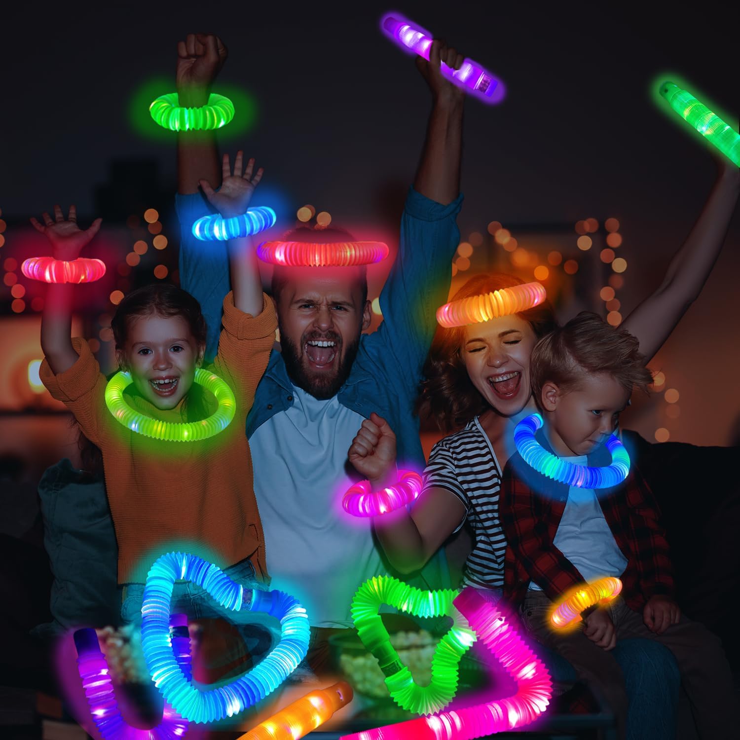 Glow Sticks Bulk Party Favor Supplies for Kids 48 PCS,Glow in Dark Bracelet Necklace Accessories