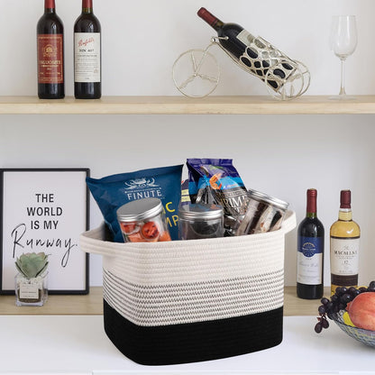OIAHOMY Storage Basket, Woven Baskets for Storage, Cotton Rope Basket for toys,Towel Baskets for
