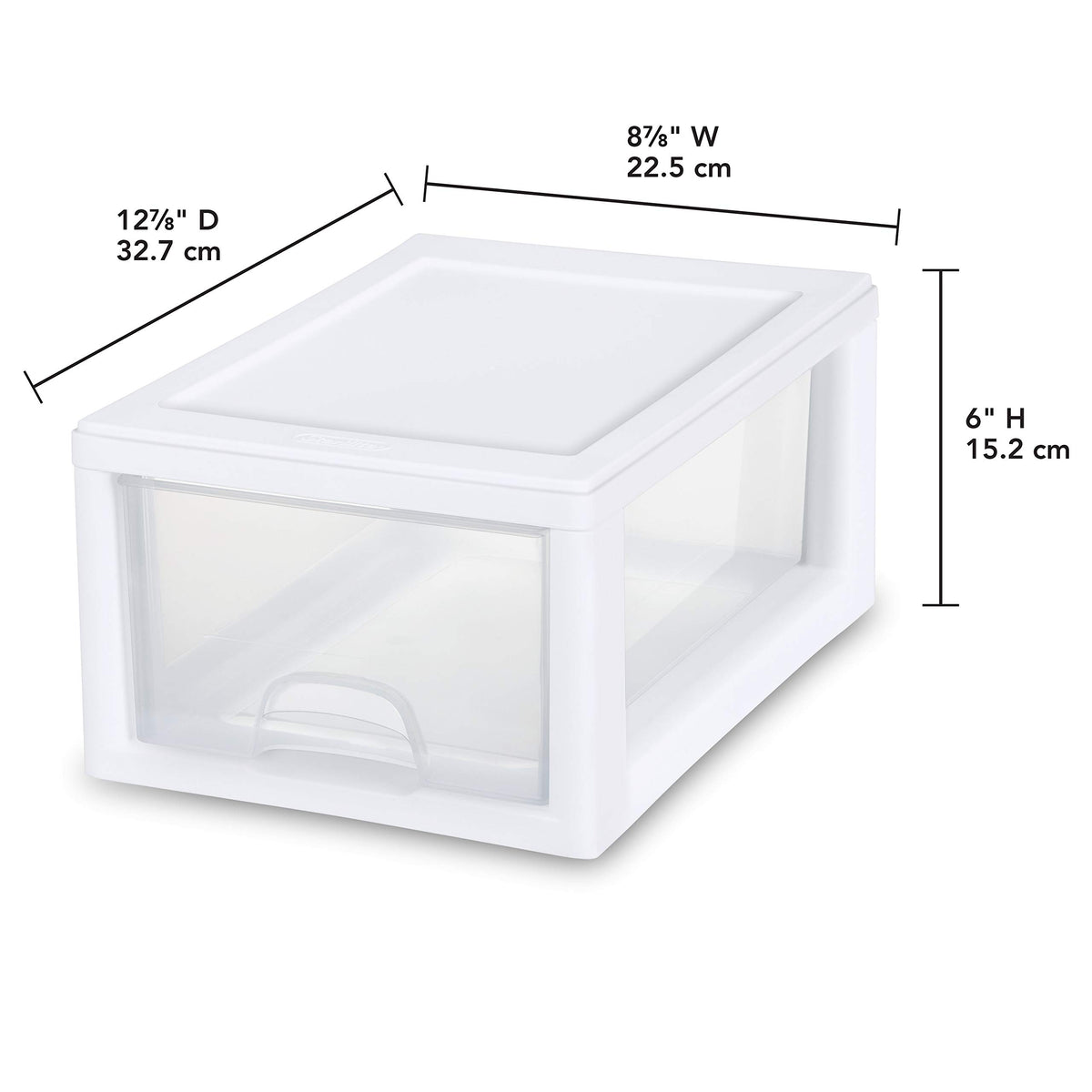 Sterilite 6 Qt Stacking Drawer, Clear Plastic Storage Organizer, 6 Pack