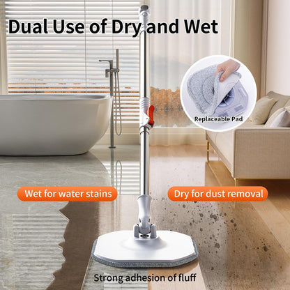 Spin Mop and Bucket Set with Separate Dirty and Clean Water,360° Spin Mop and Bucket System with
