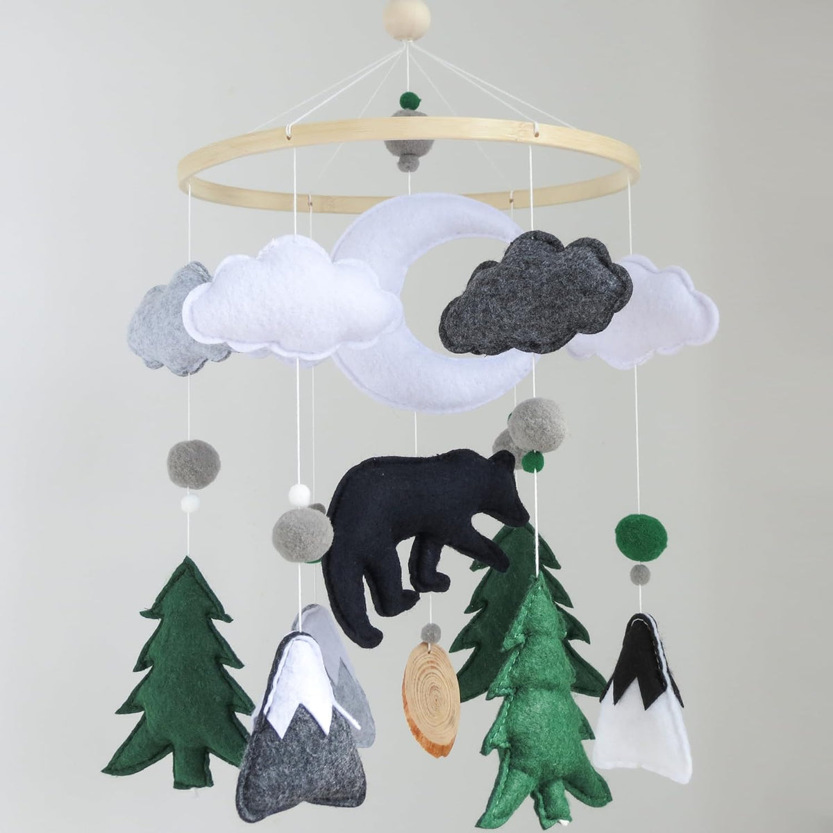 Woodland Mobile for Crib Bear Baby Mobile for Crib Woodland Crib Mobile for Boys Girls Forest Baby