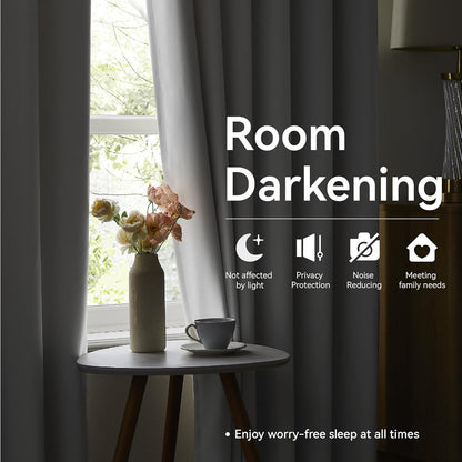 KangBang Pure White Light Reducing Curtains 120 Inches Long, Extra Long Pinch Pleated Thermal