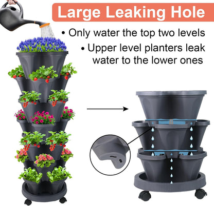 Vertical Planter 7 Tier Stackable Planters Garden Planters Strawberry Herb Flower and Vegetable