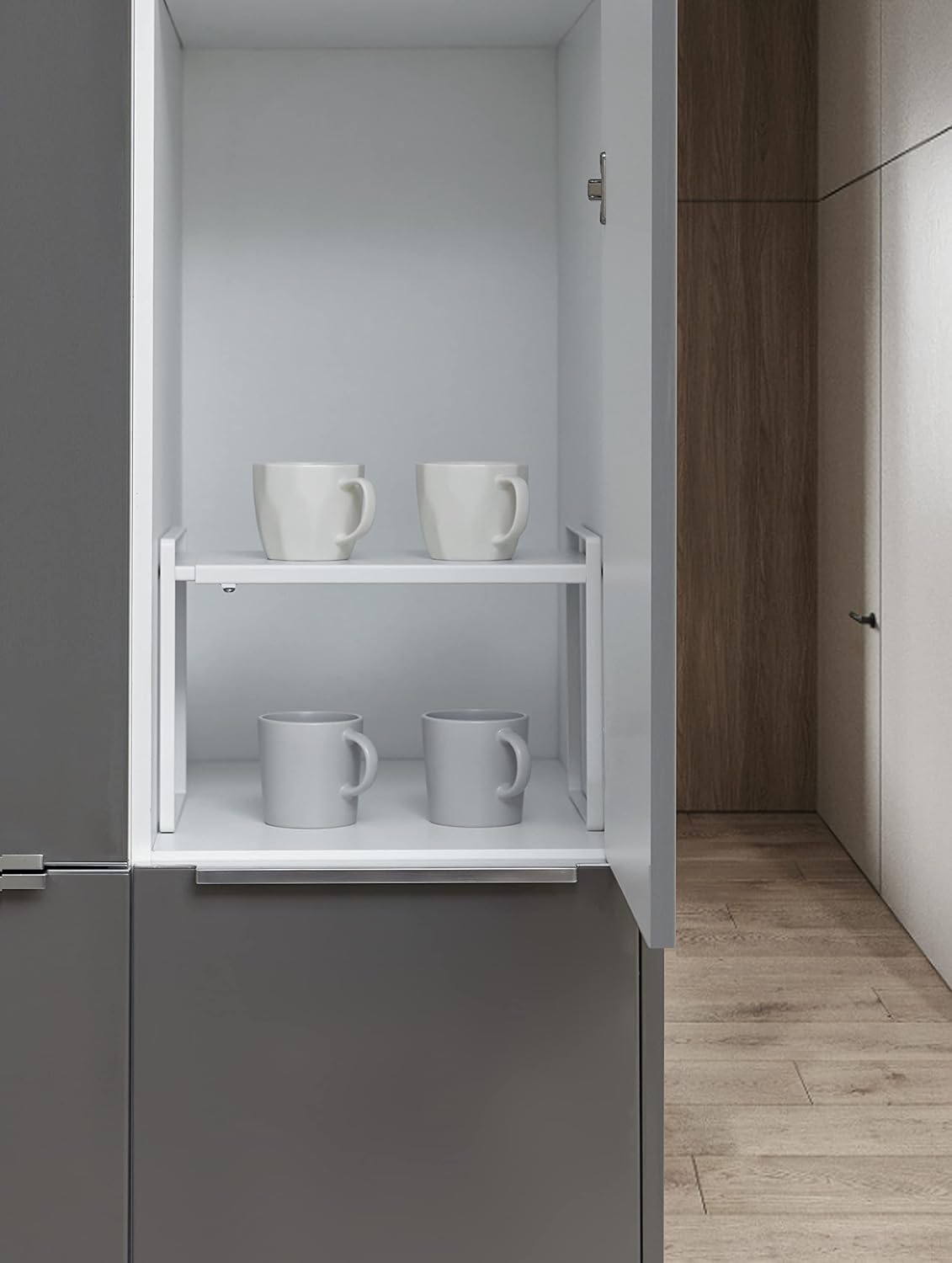 Nxconsu Expandable Cabinet Shelf Organizer Riser for Kitchen Pantry Cupboard Under Sink Countertop