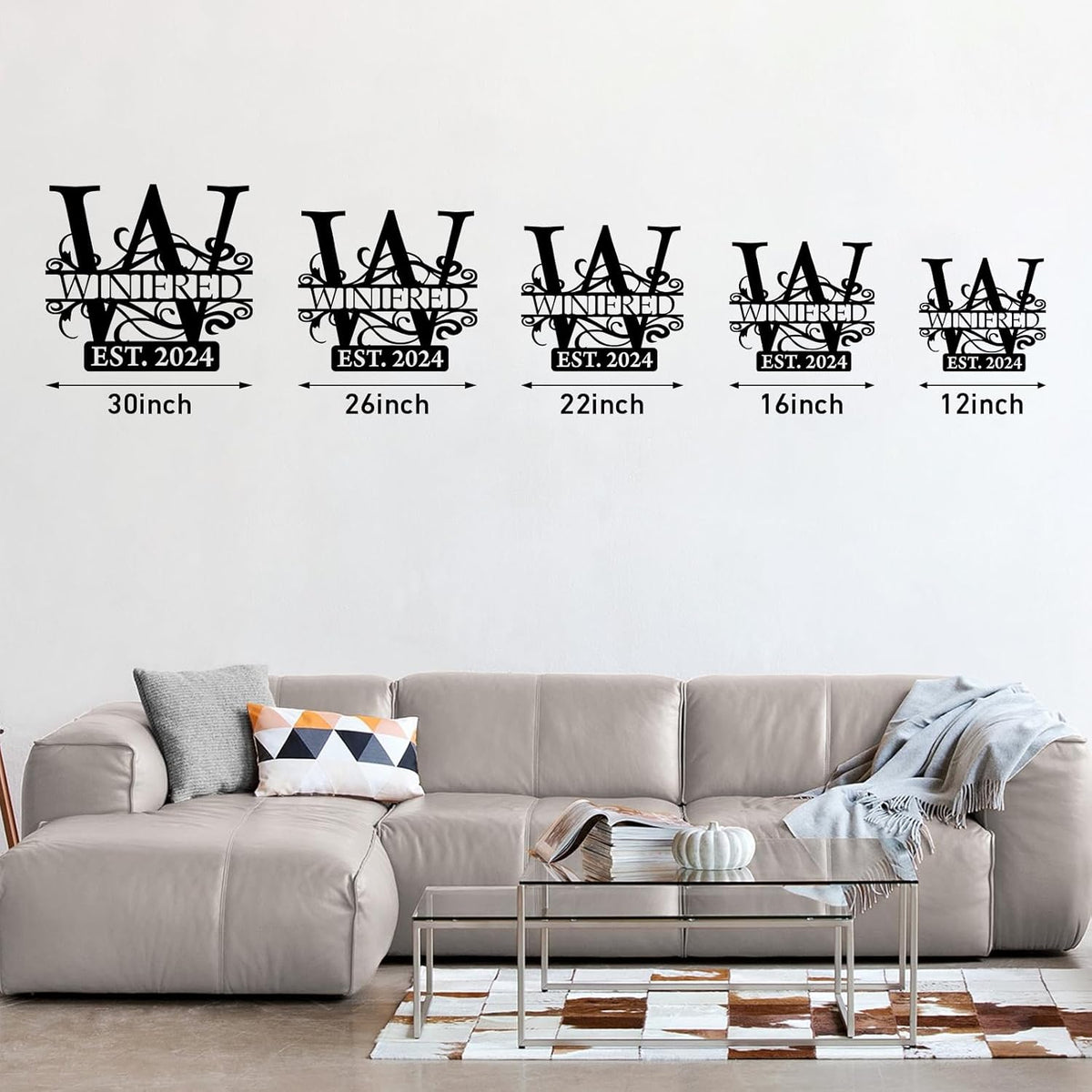 Custom Metal Signs | Last Name Sign | Split Letter Monogram Wall Decor | Custom Outdoor Signs |