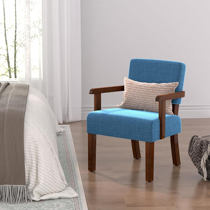 Accent Chair with Wood Frame, Arm Chairs Oversize with Soft Seat and Armrests for Living, Dining