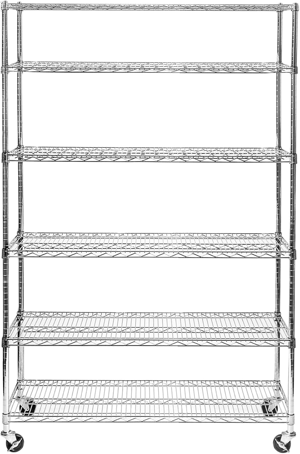 Seville Classics UltraDurable Heavy Duty NSF Solid Steel Wire Rack Storage Unit Wheels, 6-Tier