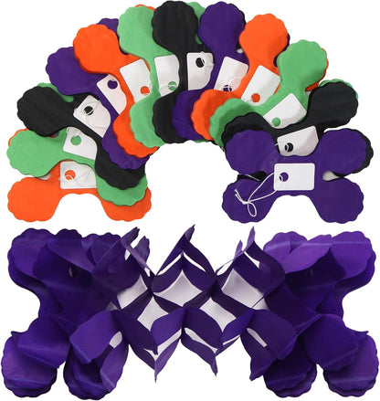 Black-Purple Orange Green Halloween Party-Decorations - 157Ft Four-Leaf Clover Streamers Garland