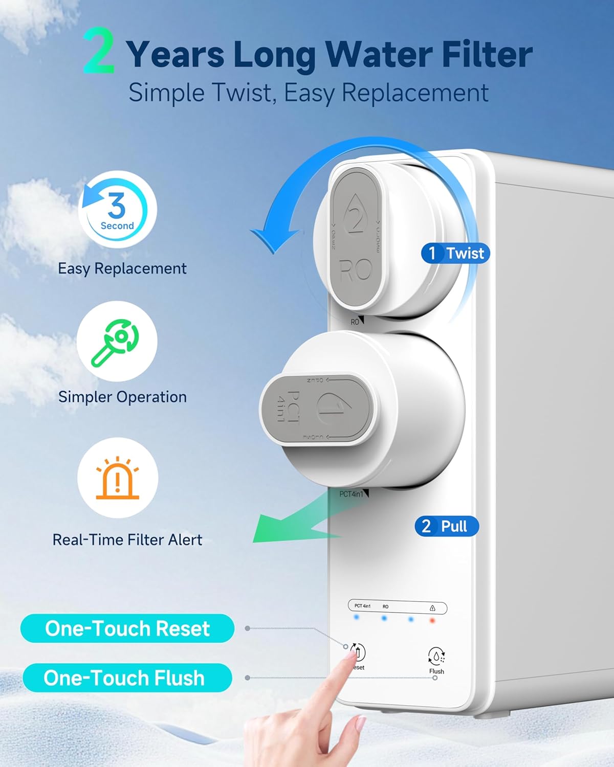 Ecoviva Tankless Reverse Osmosis Water Filter, NSF/ANSI 58 Certified, 8 Stage Under Sink RO Water